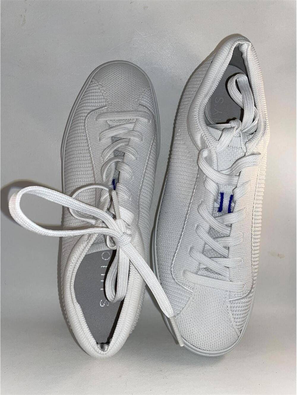 Rothy's Sneakers Lace Up White Women's Shoes Size 9 New NWOB